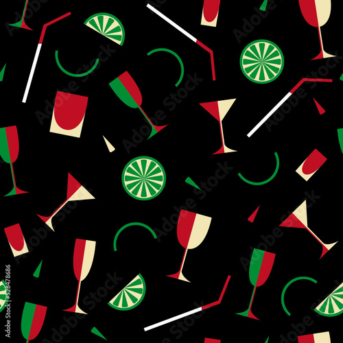 Seamless vector pattern. Alcohol drinks