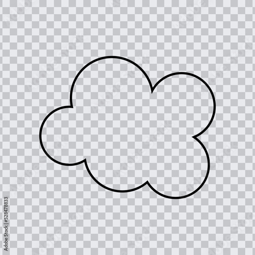 Dream cloud black color isolated in transparent background