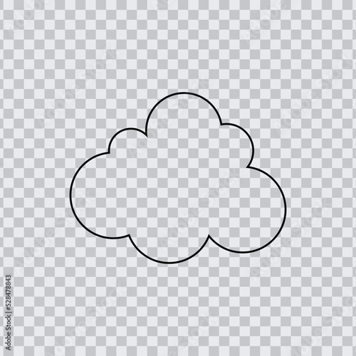 Dream cloud black color isolated in transparent background