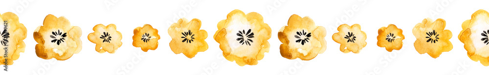 Yellow pastel blooming Flowers cosmey. Abstract isolated seamless floral pattern on vintage background. Hand drawn wallpaper botanical print. Watercolor illustration. Yellow pastel blooming Flowers cosmey. Abstract isolated seamless floral pattern on vintage background. Hand drawn wallpaper botanical print. Watercolor illustration.