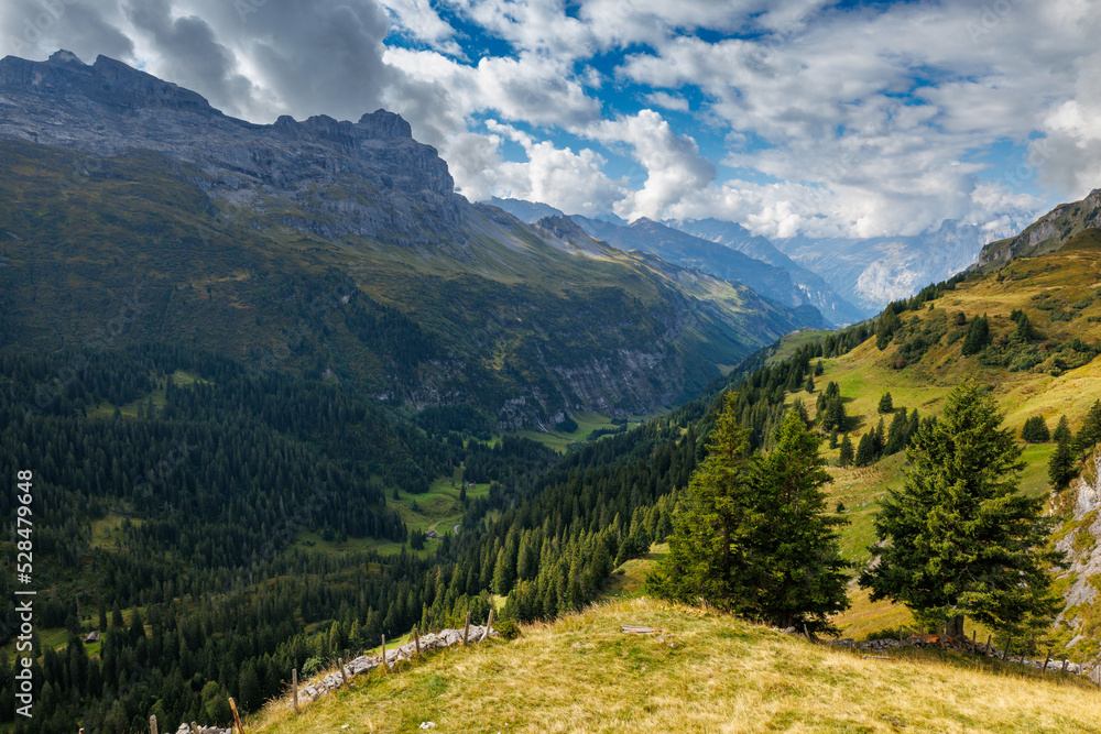 view into Gental near Engstlenalp in the Swiss Alps