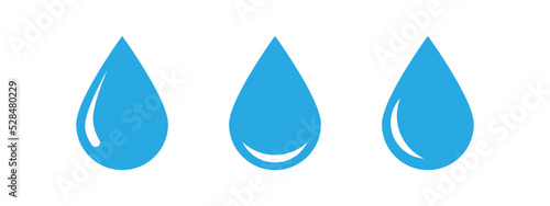 Water drop shapes and oil drop flat vector illustration.