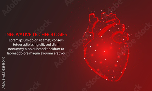 Heart abstract 3d vector isolated human heart organ health, medical science, life health care, illness concept illustration or background