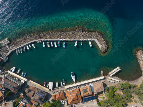 Assos Ancient Port Drone Photo, Assos Behramkale, Canakkale Turkey photo