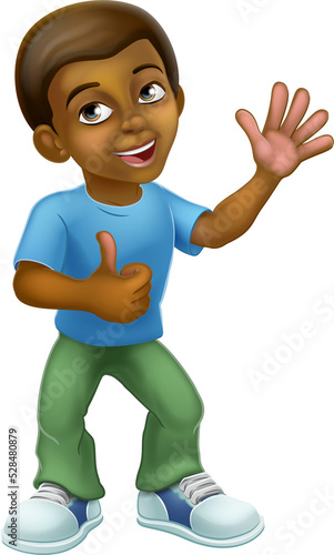 Black Cartoon Boy Child Kid...