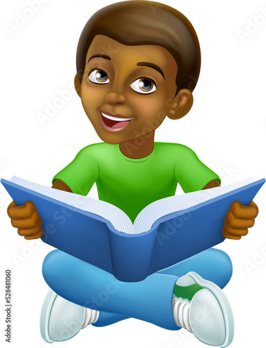 Black Child Boy Cartoon Kid...