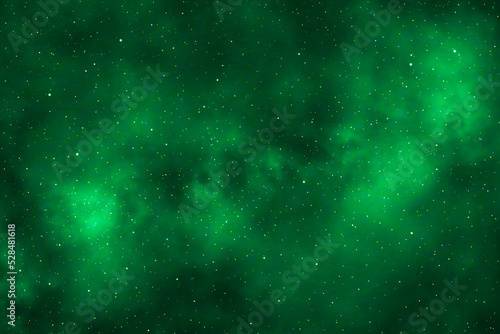 Green galaxy space background. Starry night sky background. Night sky with stars.	
