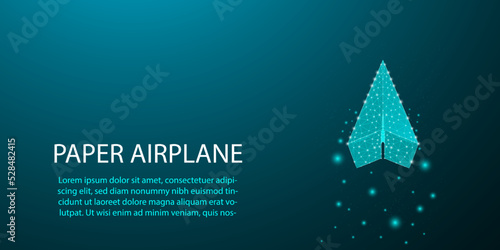 Paper planes. low polygon glow low poly style design vector business concept