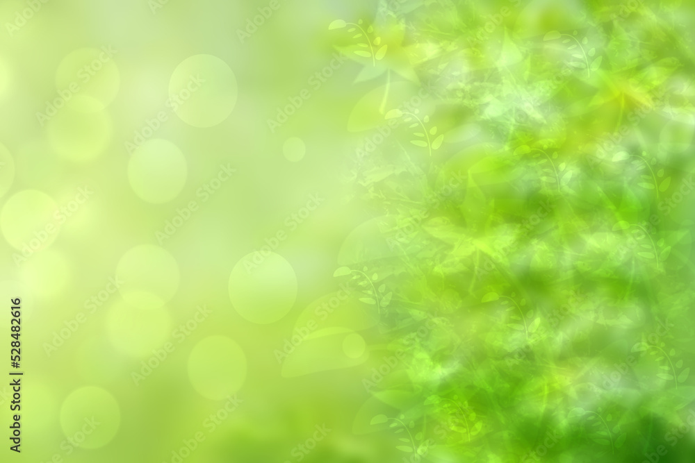 Abstract gradient green light and yellow colorful pastel spring or summer bokeh background with leaves and circular lights. Beautiful texture. Abstract gradient green light and yellow colorful pastel spring or summer bokeh background with leaves and circular lights. Beautiful texture.