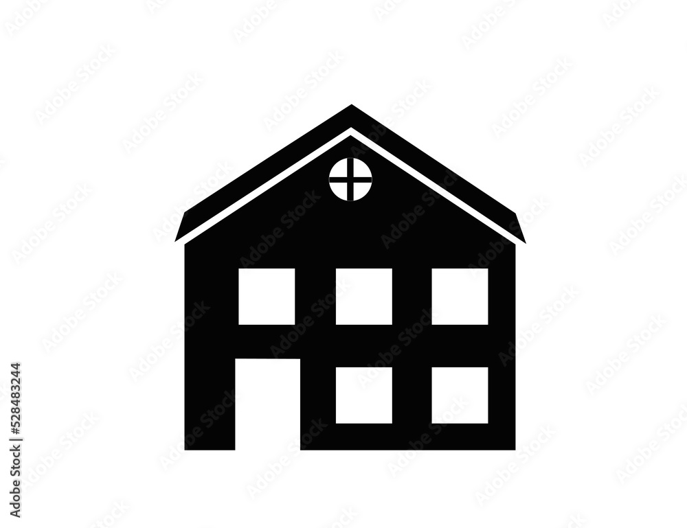 House, motel, building. Vector image. Icon. House, motel, building. Vector image. Icon.