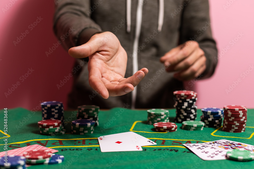 Man playing BlackJack at the casino Man playing BlackJack at the casino