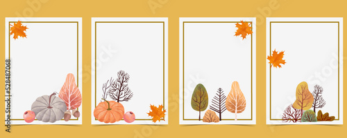 orange autumn background with tree,forest