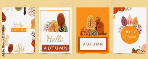 orange autumn background with tree,forest © piixypeach