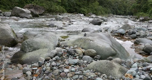 The Orosi River, also called Rio Grande de Orosi, is a river in Costa Rica near the Cordillera de Talamanca. Tapanti - Cerro de la Muerte Massif National Park. Costa Rica wilderness landscape photo