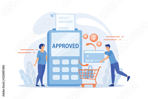 Money transfer. Financial services. POS terminal. Online shopping. Payment processing, easy payment systems, digital payment service concept. flat vector modern illustration