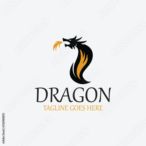 Dragon logo design template. Vector illustration
