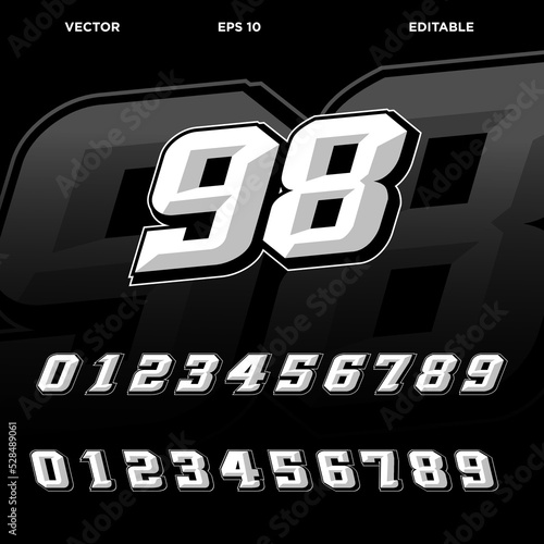 Racing number designs