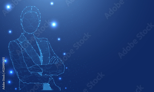 Young attractive businesswoman touching icon of digital screen