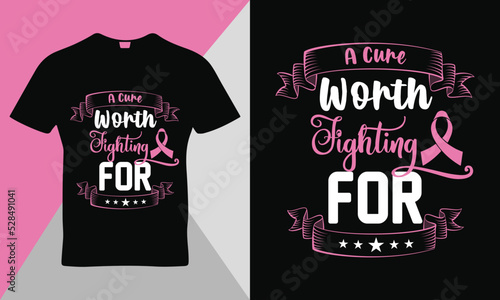 Breast cancer awareness quote t-shirt design template vector