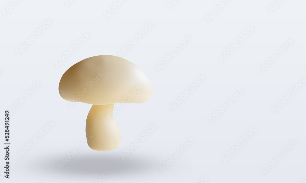 3d Vegetable Mushroom rendering left view 3d Vegetable Mushroom rendering left view