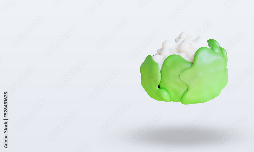 3d Vegetable Cauliflower rendering right view 3d Vegetable Cauliflower rendering right view