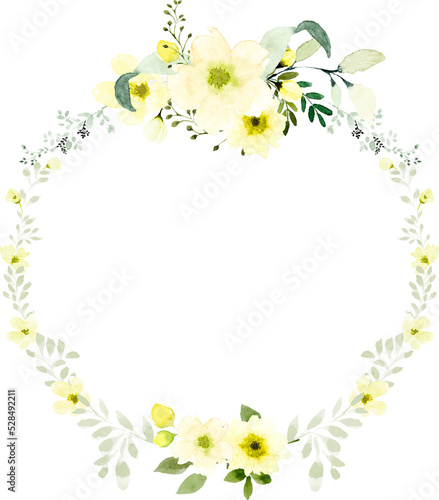 Watercolor Floral Bouquet Wreath