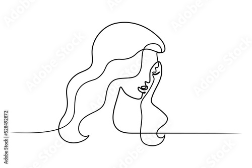 abstract face one line drawing. Portret minimalistic style