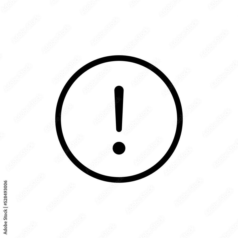 Alert outline icon vector png isolated on white background Alert outline icon vector png isolated on white background
