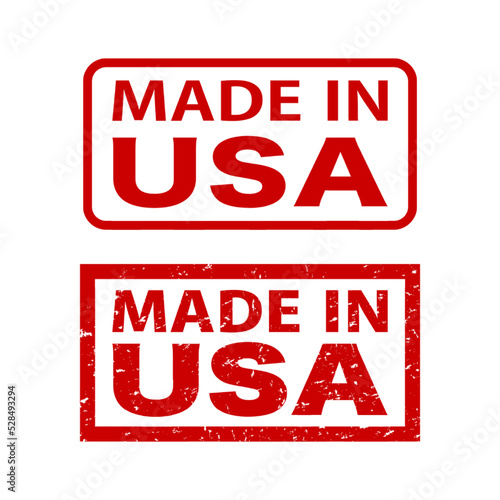 MADE IN USA：英語の角形ゴム印セット（かすれた文字）