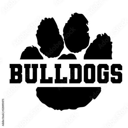 Bulldogs vector, Paw Svg, School Pride, Monogram vector, Cut for Cricut and Silhoutte,