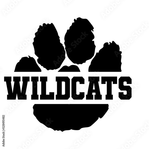 Wildcats vector, Paw Svg, School Pride, Monogram vector, Cut for Cricut and Silhoutte,
