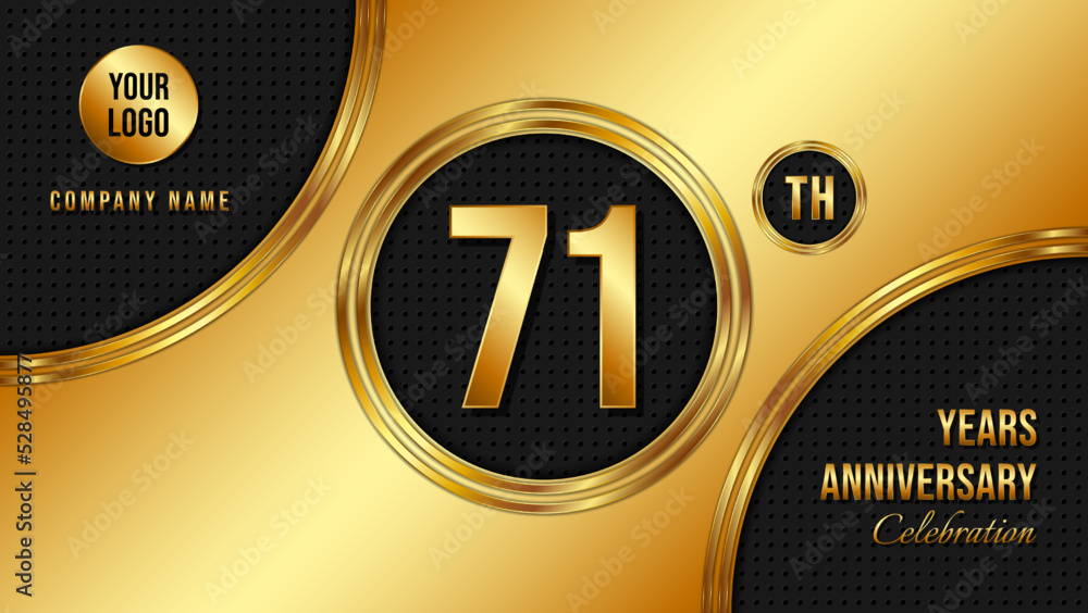 71 Year Anniversary celebration template design. Golden Anniversary