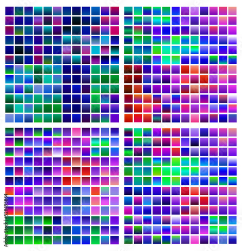 Set swatches colorful gradient background violet palette of vector patterns
