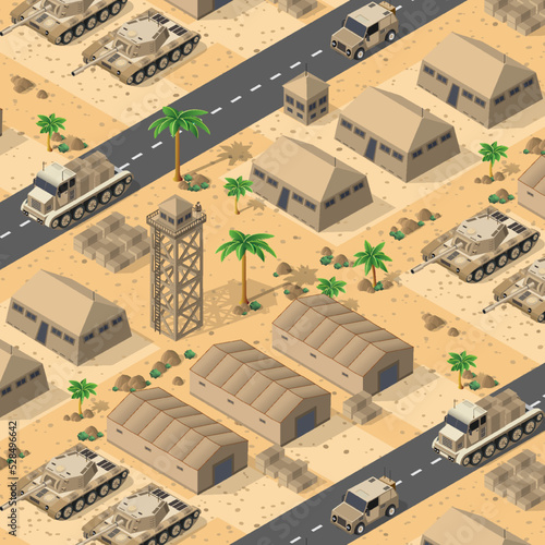 Background 3D illustration army armed troop isometric armed military