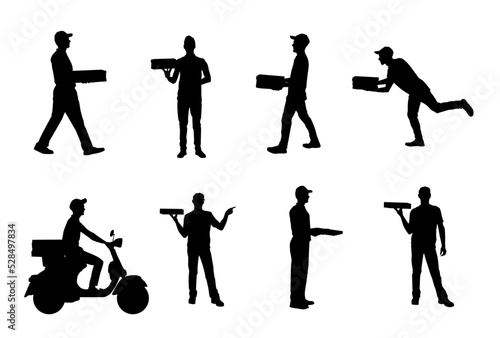 Pizza Delivery Man Silhouette