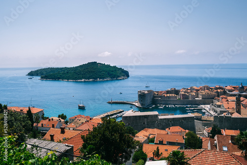 Dubrovnik, city old town and island photo
