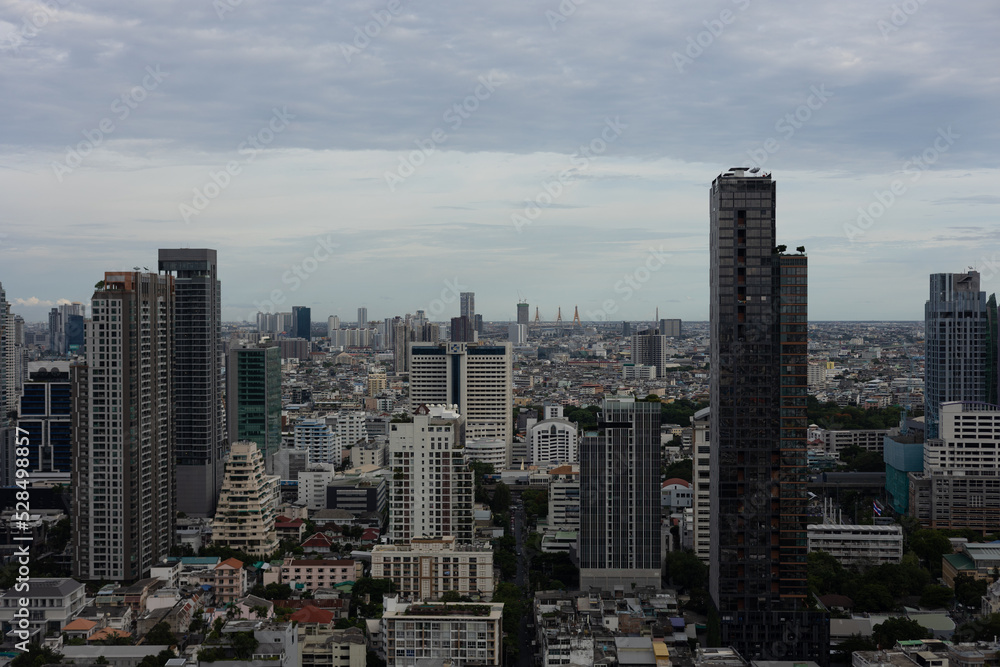 Bangkok's skyline at blue hour