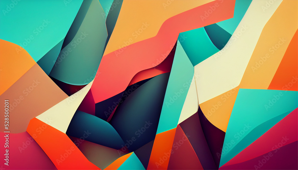 Obraz premium Colourful Geometric Background with Fluid Shape