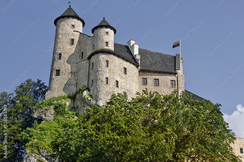 Bobolice medieval castle from the 14th century. Eagle's Nest Trail in  Poland