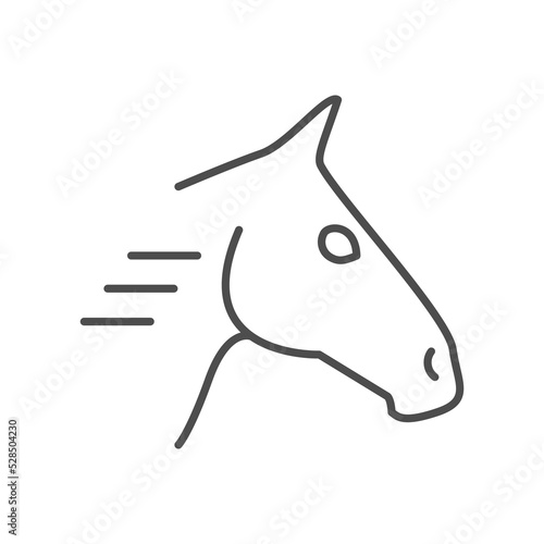 Running horse line outline icon
