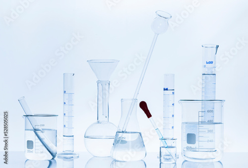 Photo of biochemistry glassware experiment