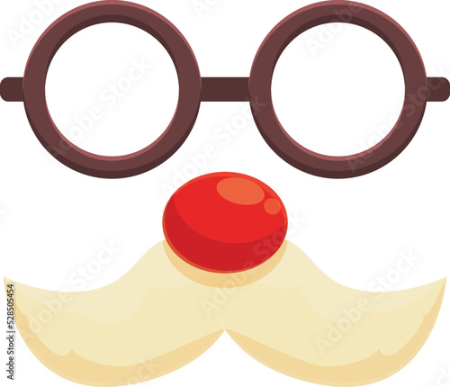 Mask glasses icon cartoon vector. Santa holiday. Face head