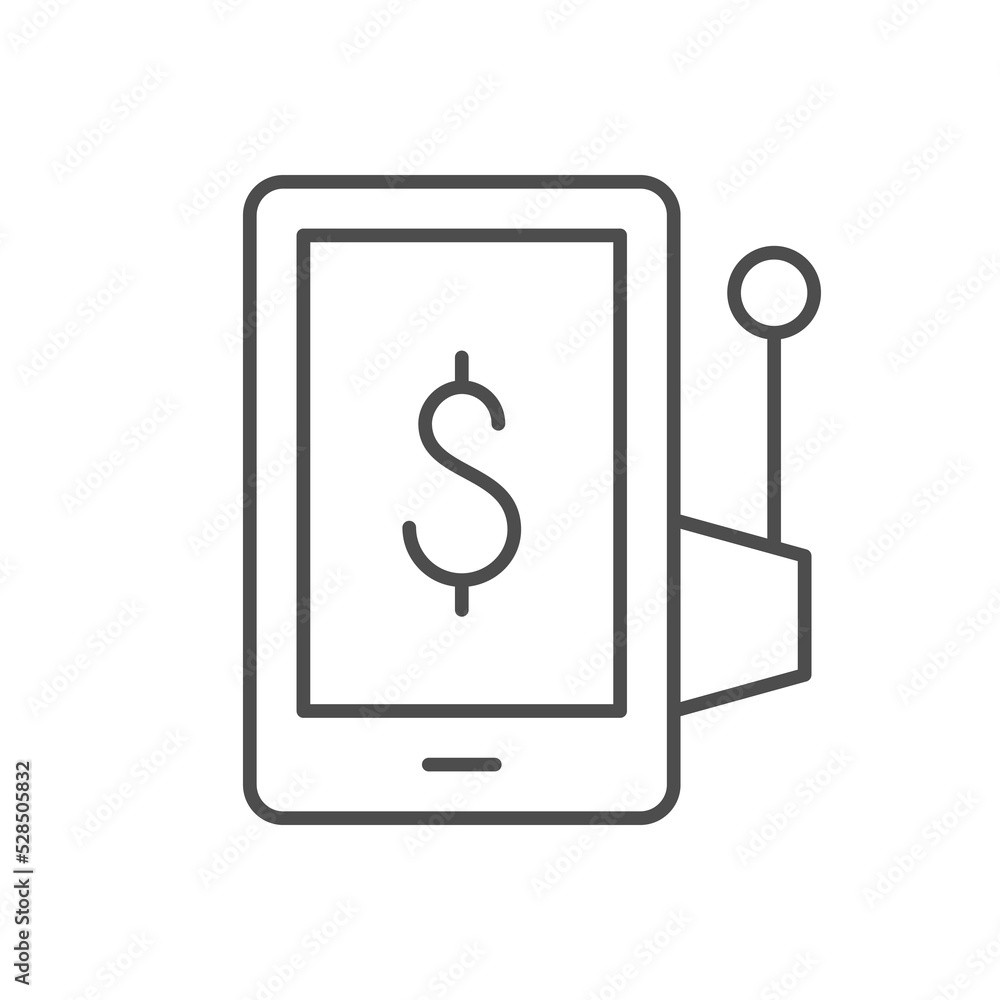 Mobile slot machine line icon Mobile slot machine line icon