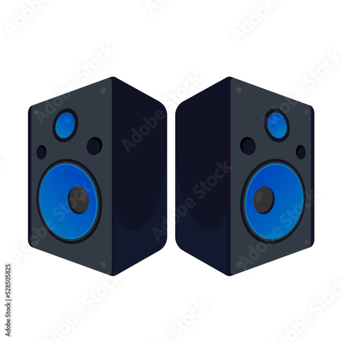 music studio speaker set icon flat vector illustration isolated on white background