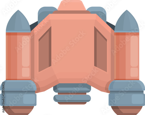 Science jetpack icon cartoon vector. Space astronaut. Fire model