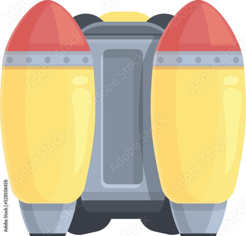 Fire jetpack icon cartoon vector. Rocket boost. Future space