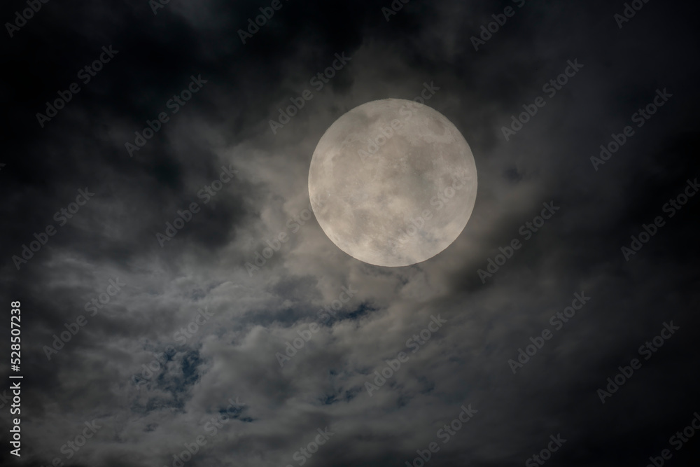 Full moon in an overcast night Full moon in an overcast night