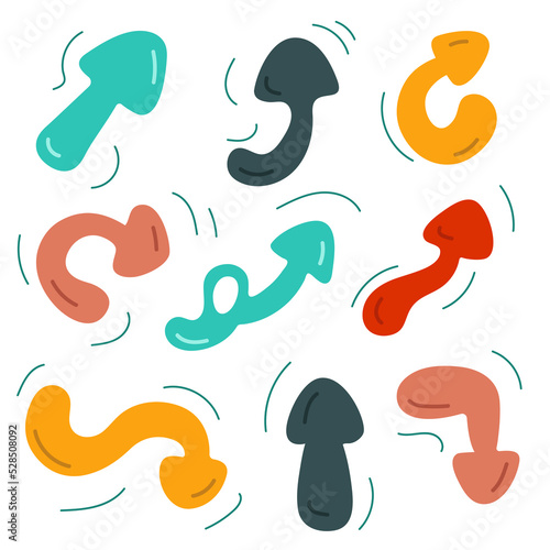 Set arrow icons set in black. Arrow vector collection. Isolated background. 