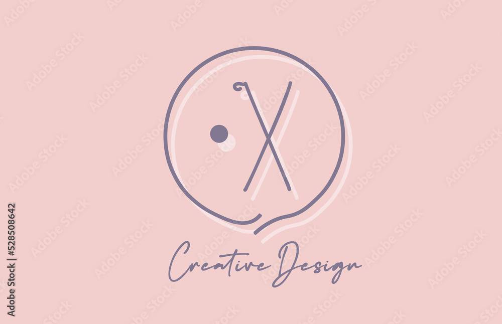 X alphabet letter logo icon design with line dot and vintage style. Pink blue creative template for business and company X alphabet letter logo icon design with line dot and vintage style. Pink blue creative template for business and company