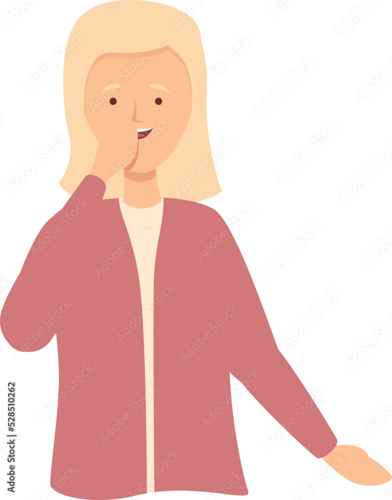 Active girl icon cartoon vector. Happy man. Thinking human Active girl icon cartoon vector. Happy man. Thinking human